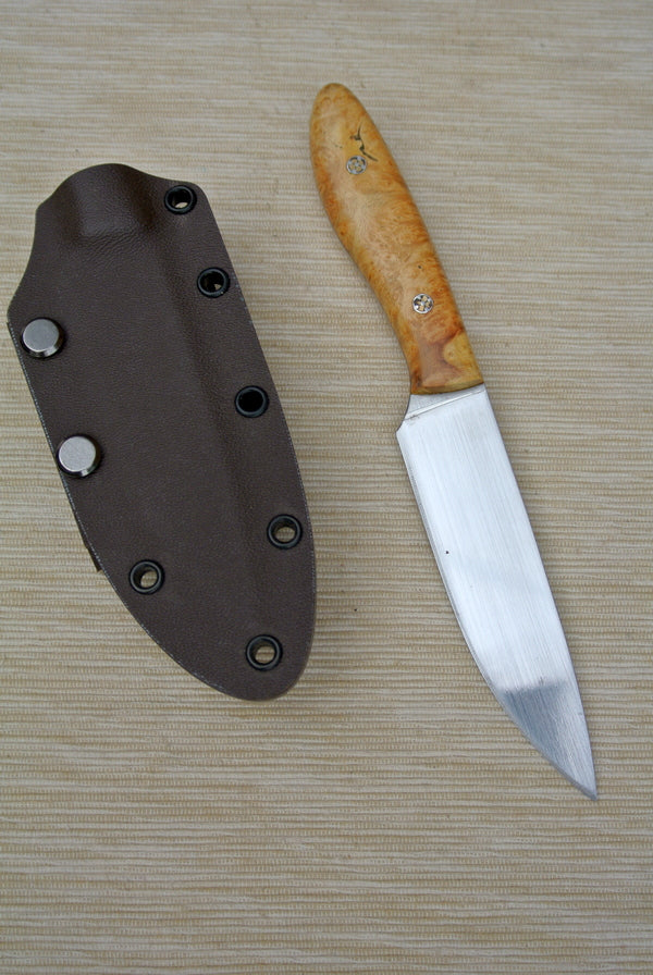 Handmade bushcraft hunting camping knife 95mm, AEB-L stainless