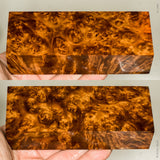 Stabilized wood golden amboyna burl block