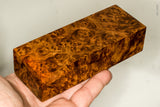 Stabilized wood golden amboyna burl block