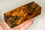 Stabilized wood golden amboyna burl block