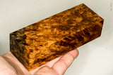 Stabilized wood golden amboyna burl block