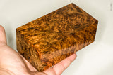 Stabilized wood golden amboyna burl block