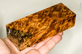 Stabilized wood golden amboyna burl block