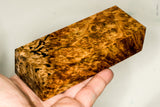 Stabilized wood golden amboyna burl block