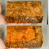 Stabilized wood golden amboyna burl block