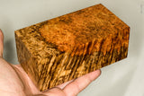 Stabilized wood golden amboyna burl block