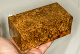 Stabilized wood golden amboyna burl block