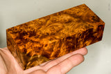 Stabilized wood golden amboyna burl block