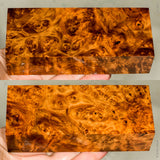 Stabilized wood golden amboyna burl block