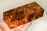 Stabilized wood golden amboyna burl block