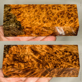 Stabilized wood golden amboyna burl block