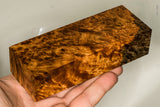 Stabilized wood golden amboyna burl block