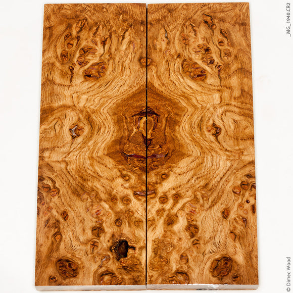 Stabilized natural wood oak burl panels
