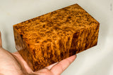 Stabilized wood golden amboyna burl block