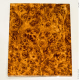 Stabilized golden amboyna burl wood scales