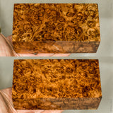 Stabilized wood golden amboyna burl block