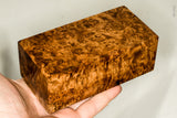Stabilized wood golden amboyna burl block
