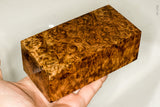 Stabilized wood golden amboyna burl block