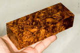 Stabilized wood golden amboyna burl block