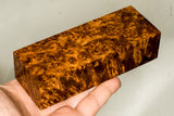 Stabilized wood golden amboyna burl block