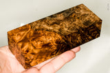 Stabilized wood golden amboyna burl block