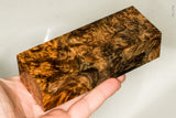 Stabilized wood golden amboyna burl block