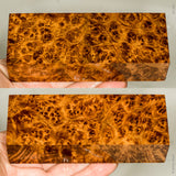 Stabilized wood golden amboyna burl block