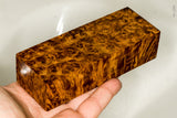 Stabilized wood golden amboyna burl block