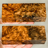 Stabilized wood golden amboyna burl block