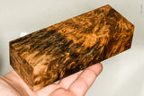 Stabilized wood golden amboyna burl block