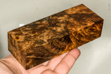 Stabilized wood golden amboyna burl block