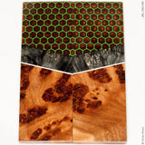 Stabilized oak burl wood segmented panels