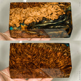 Stabilized wood amboyna burl hybrid block
