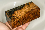 Stabilized wood amboyna burl hybrid block