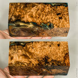 Stabilized wood amboyna burl hybrid block