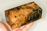 Stabilized wood amboyna burl hybrid block