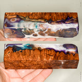 Stabilized hybrid wood box elder burl block