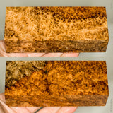 Stabilized wood golden amboyna burl block
