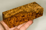 Stabilized wood golden amboyna burl block
