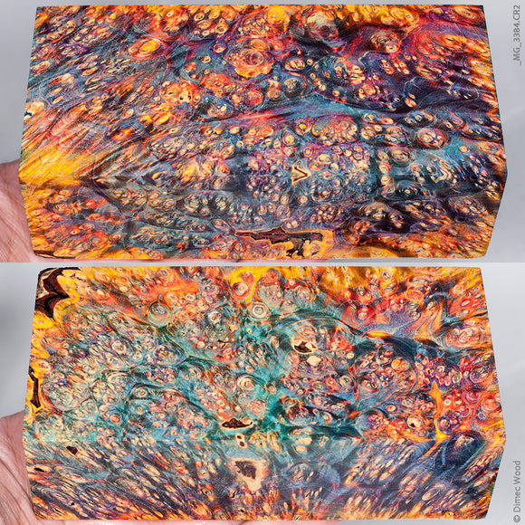 Stabilized wood box elder burl block