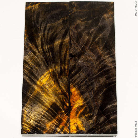 Stabilized curly cotton wood panels