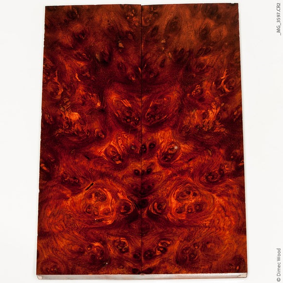 Stabilized red amboyna burl wood panels