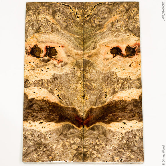 Stabilized wood box elder burl panels