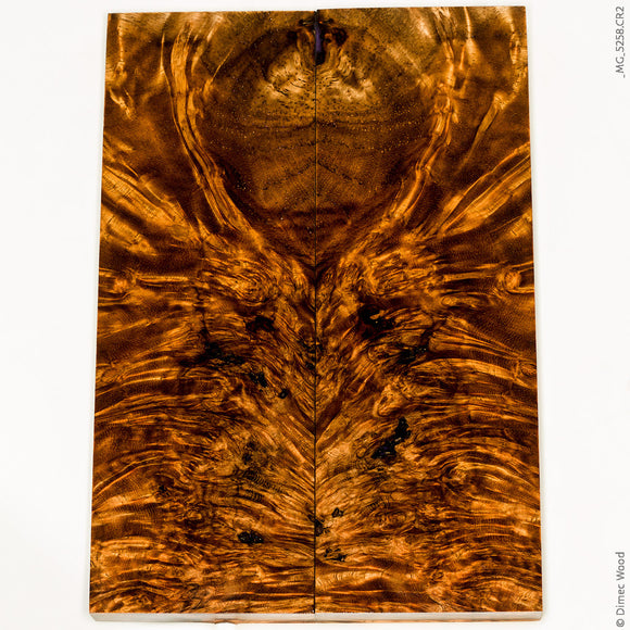 Stabilized golden amboyna burl wood panels