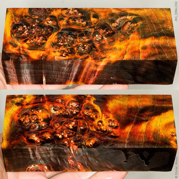 Stabilized wood box elder burl block