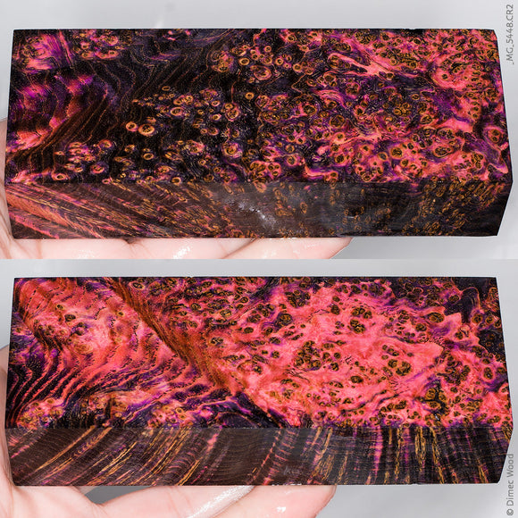 Stabilized wood black ash burl block