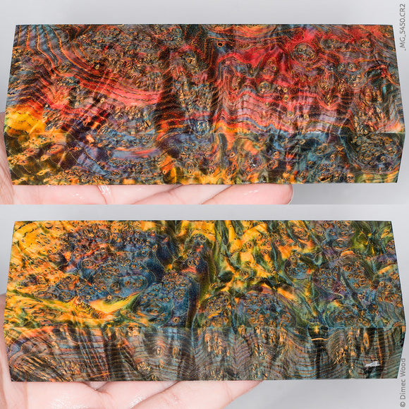 Stabilized wood black ash burl block