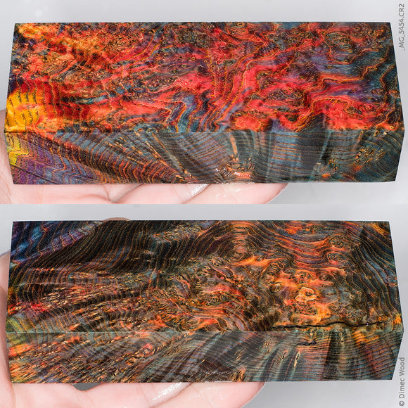 Stabilized wood black ash burl block