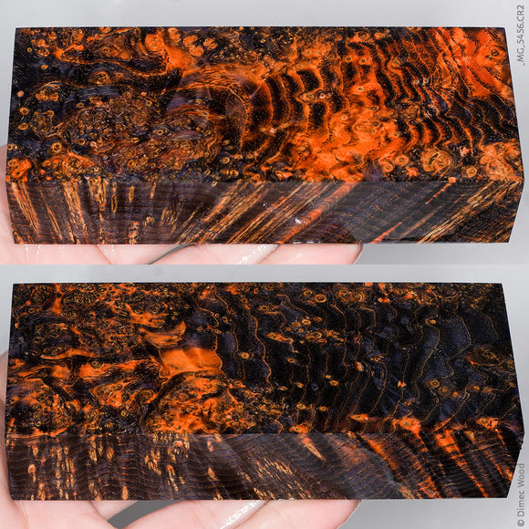 Stabilized wood black ash burl block