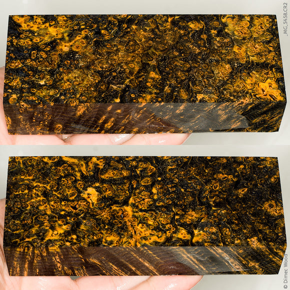 Stabilized wood black ash burl block